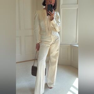 Zara Cream Wide Leg Women's Pants